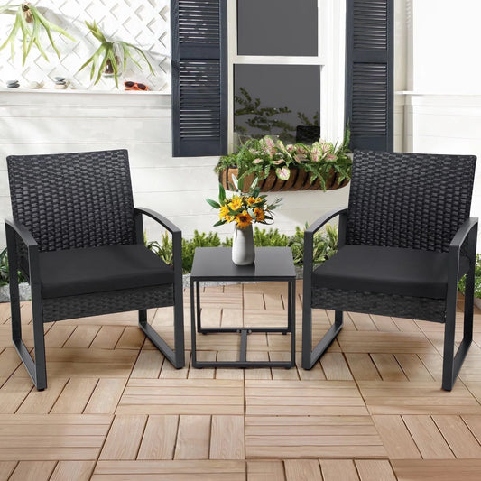 3-Piece Wicker Patio Bistro Set
