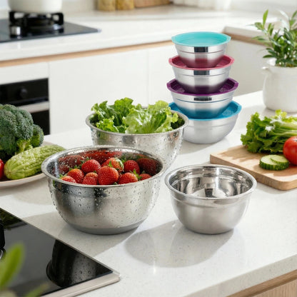 7-Piece Stainless Steel Mixing Bowl Set with Lids
