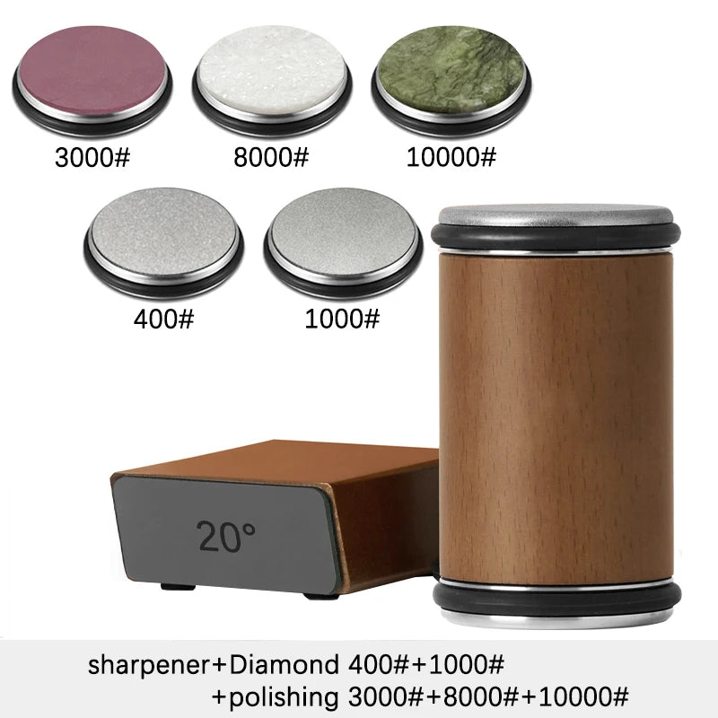 Rolling Knife Sharpener and Sharpening Stone Set
