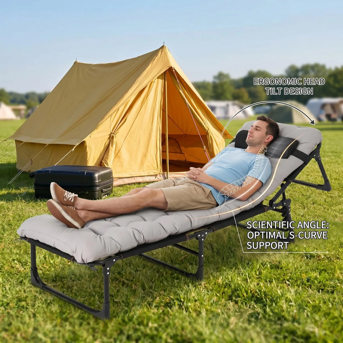 66.9–78.7-Inch Folding Camping Cot