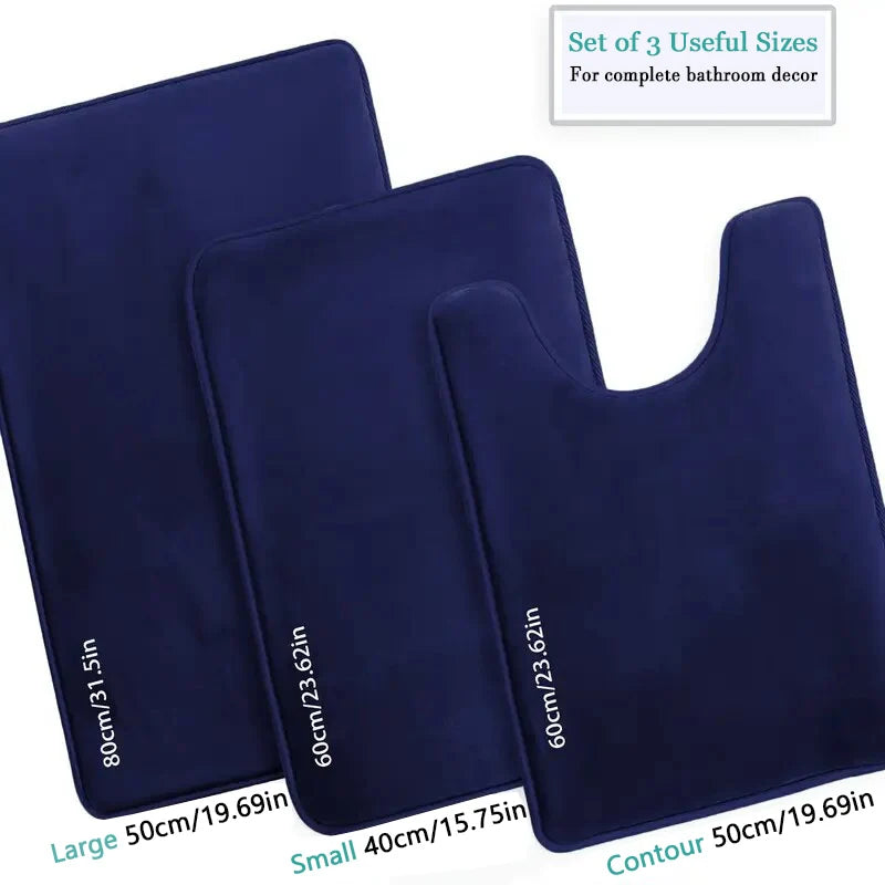 3-Piece Bathroom Mat Set