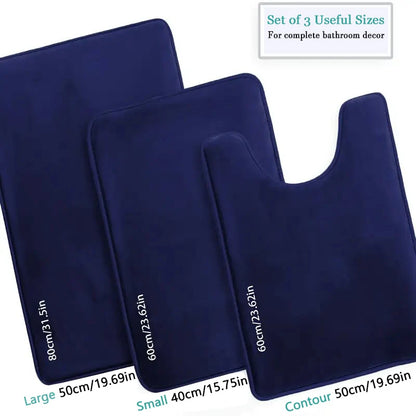 3-Piece Bathroom Mat Set