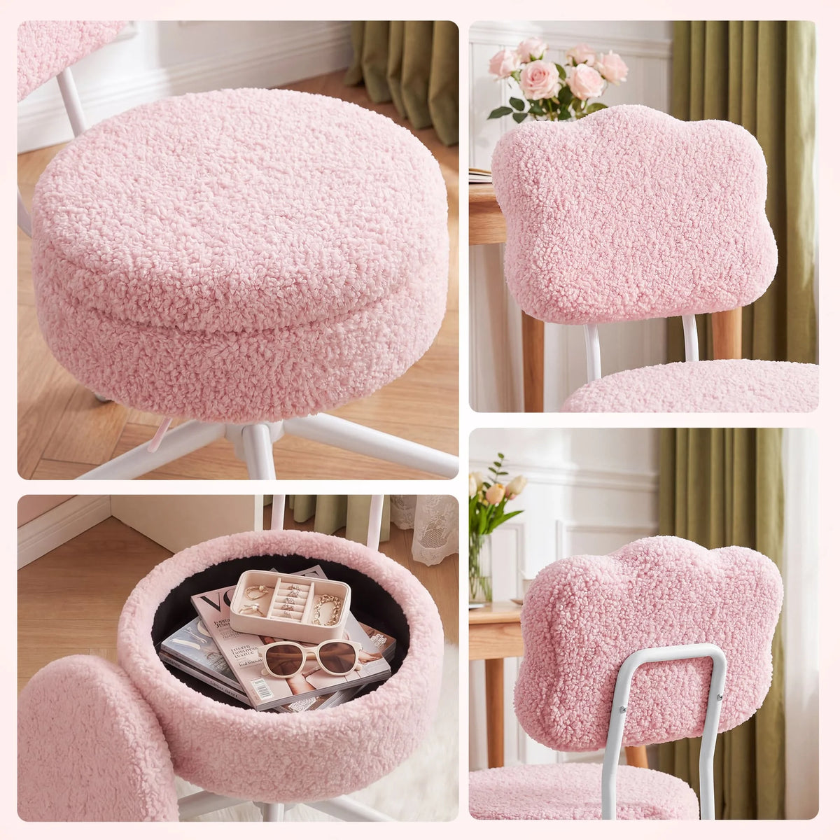 Swivel Vanity Chair with Storage