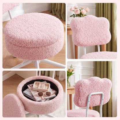 Swivel Vanity Chair with Storage