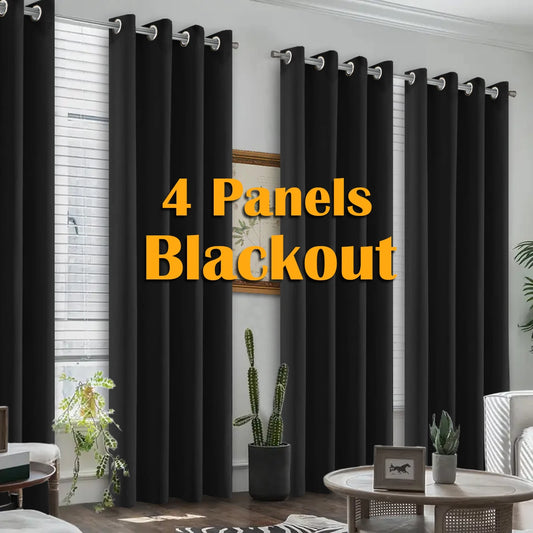 4-Piece Grommet Blackout Curtain Set