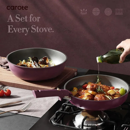 Juego de cocina de 21 piezas con asas extraíbles