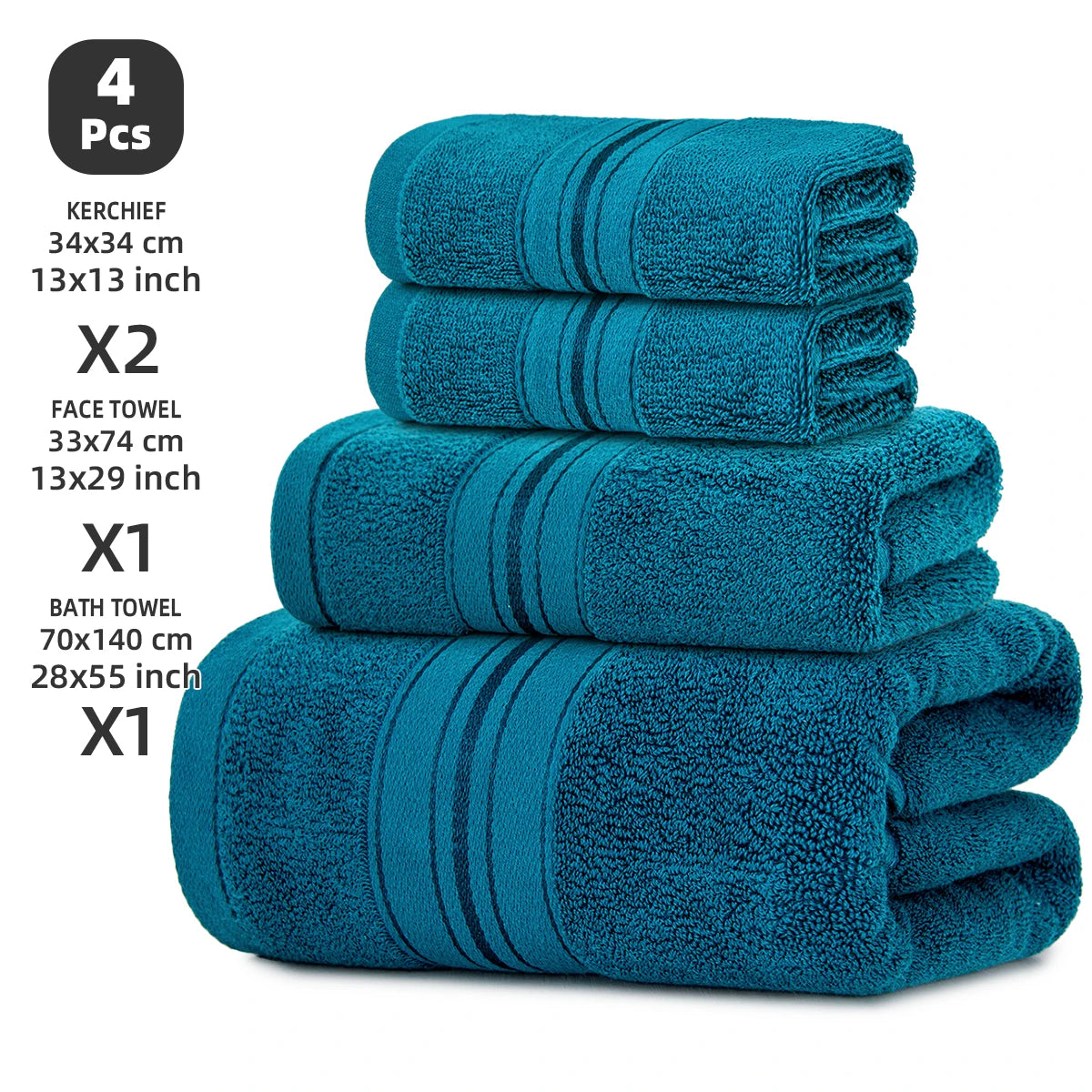 4-Piece Cotton Bath Towel Set