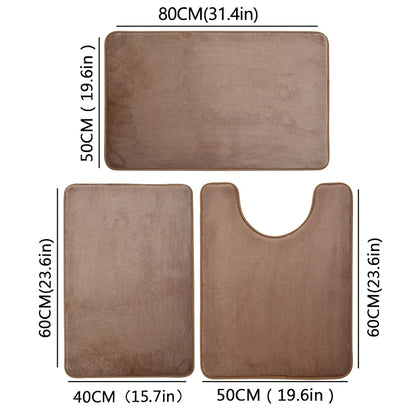 3-Piece Bathroom Mat Set