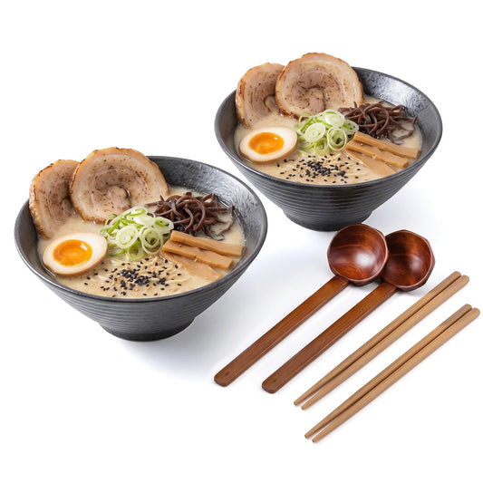 2-Piece 9-Inch Ceramic Ramen Bowl Set