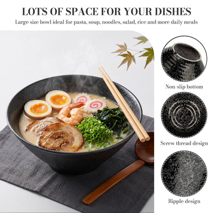 2-Piece 9-Inch Ceramic Ramen Bowl Set