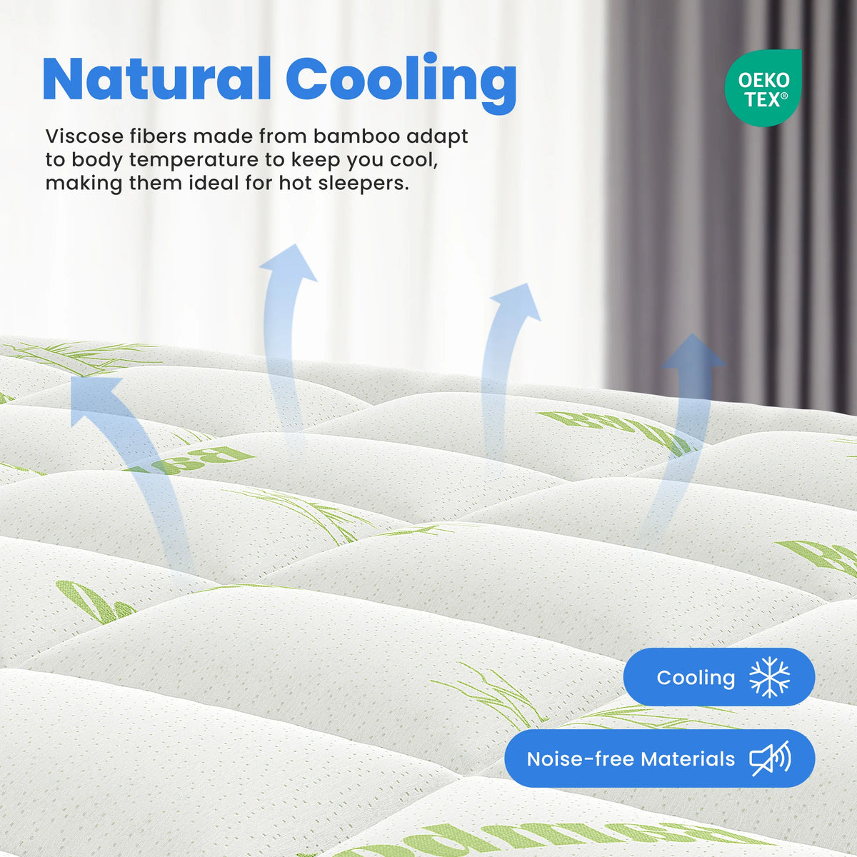 Bamboo-Derived Viscose Mattress Topper
