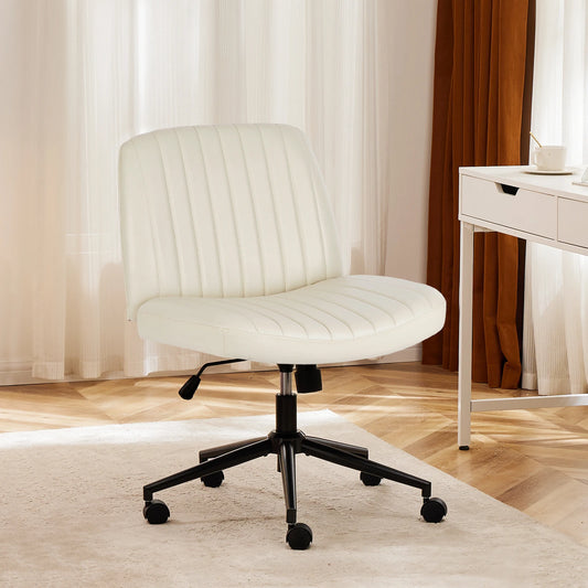 Armless Swivel Desk Chair with Wheels