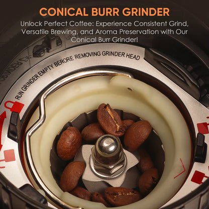 Molinillo de café de muelas cónicas con 48 ajustes
