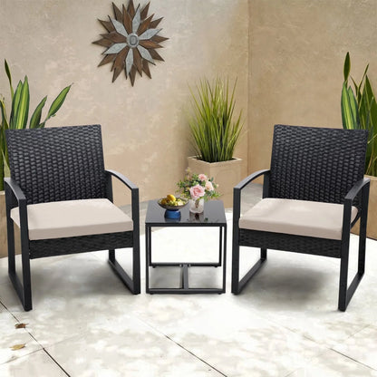 3-Piece Wicker Patio Bistro Set
