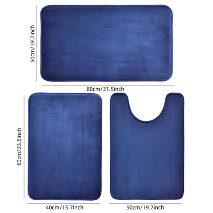3-Piece Bathroom Mat Set
