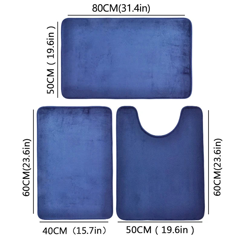 3-Piece Bathroom Mat Set