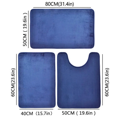 3-Piece Bathroom Mat Set