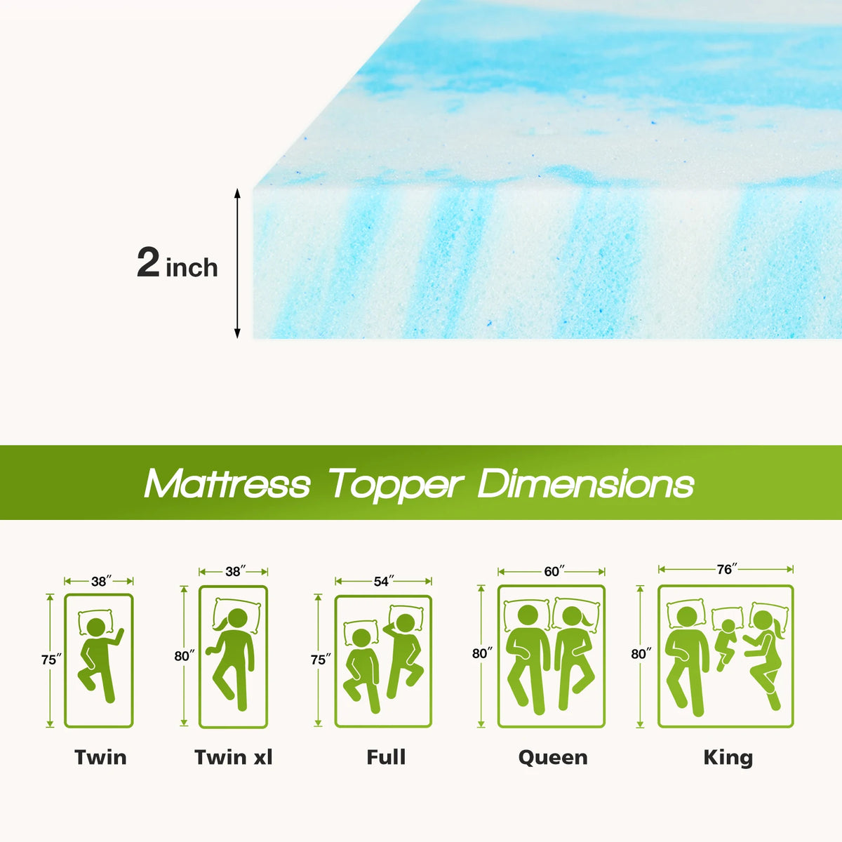 Sobrecolchón de espuma viscoelástica con gel