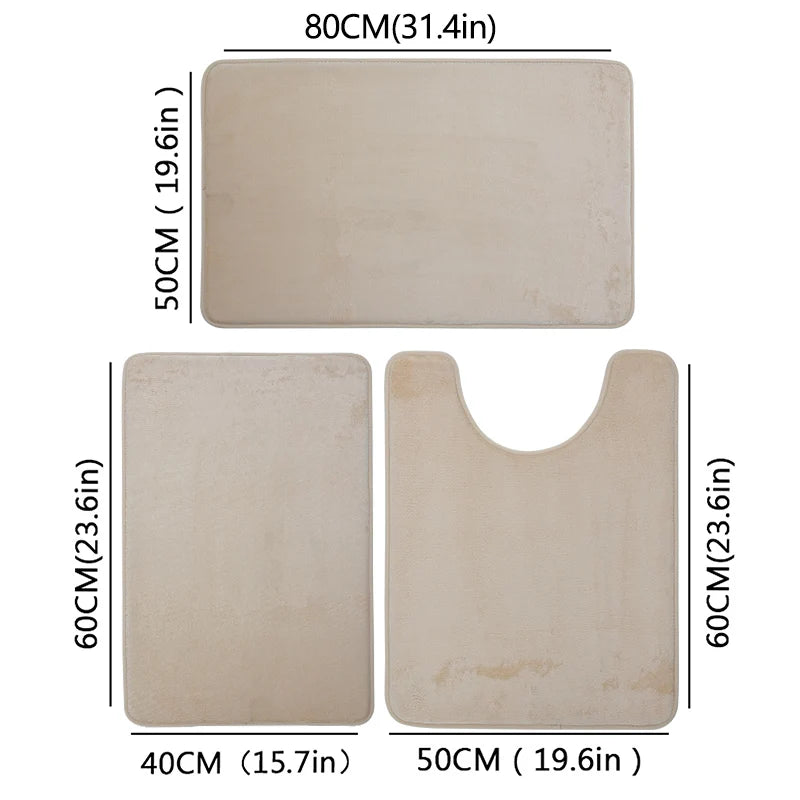 3-Piece Bathroom Mat Set
