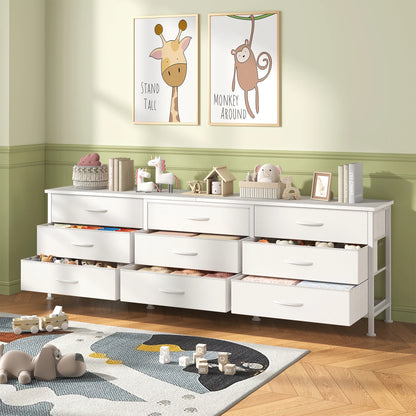 9-Drawer Fabric TV Stand