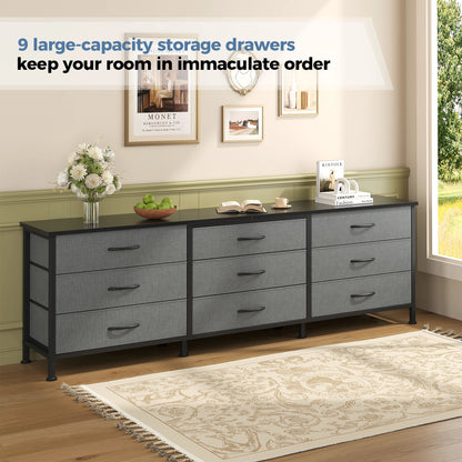 9-Drawer Fabric TV Stand
