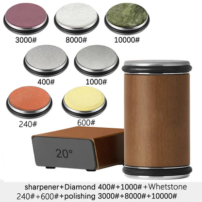 Rolling Knife Sharpener and Sharpening Stone Set