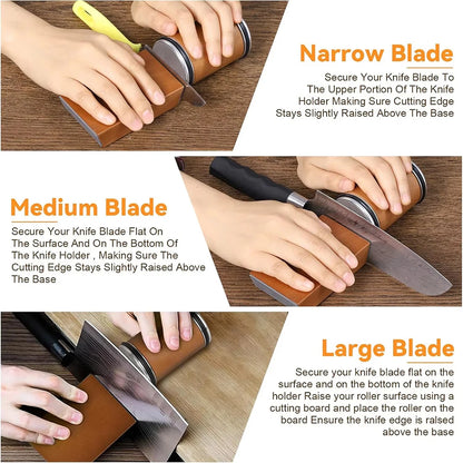 Rolling Knife Sharpener and Sharpening Stone Set