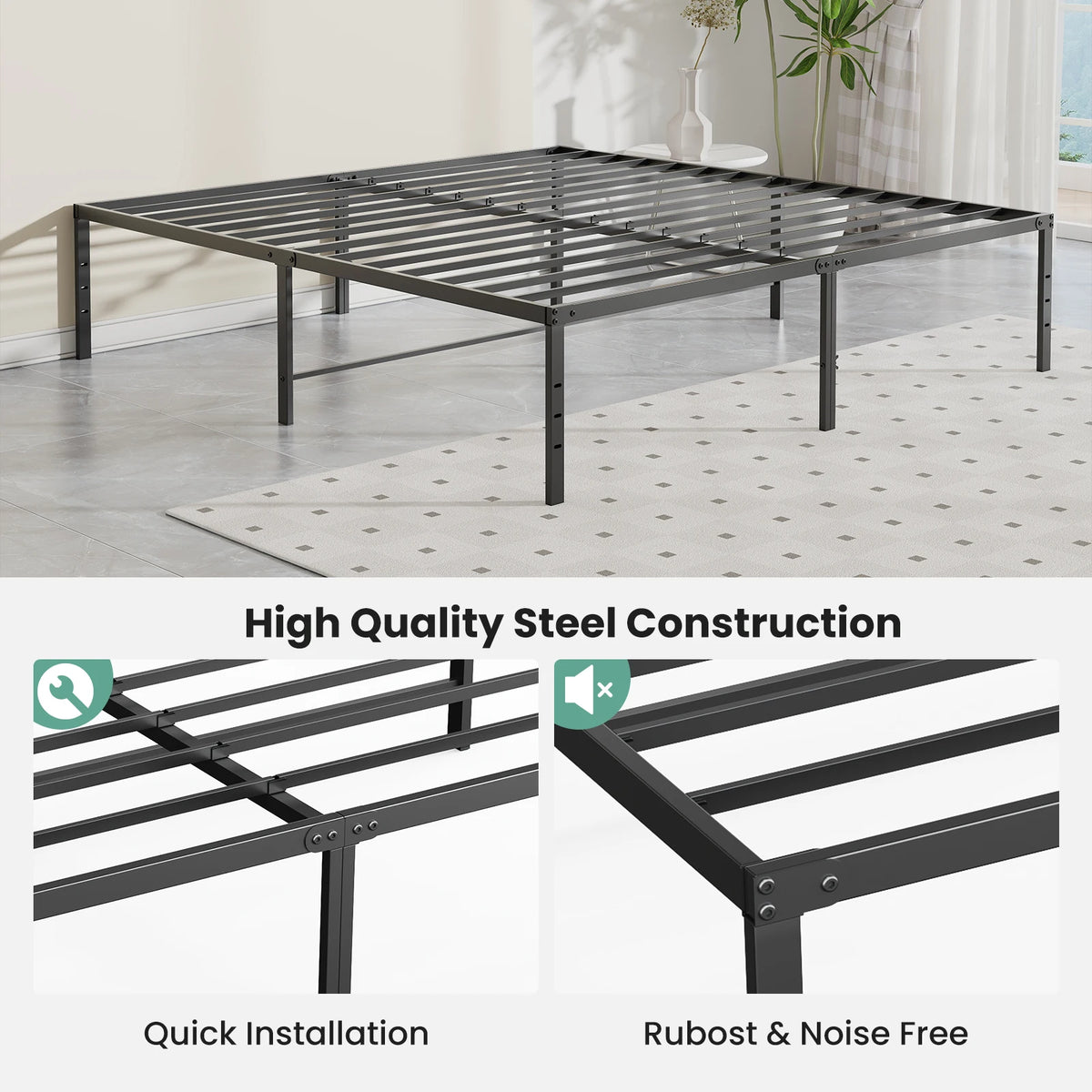 16-Inch Metal Platform Bed Frame