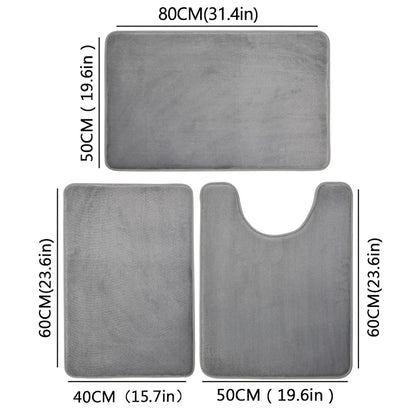 3-Piece Bathroom Mat Set
