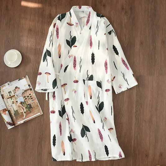 Cotton Gauze Kimono Pajamas