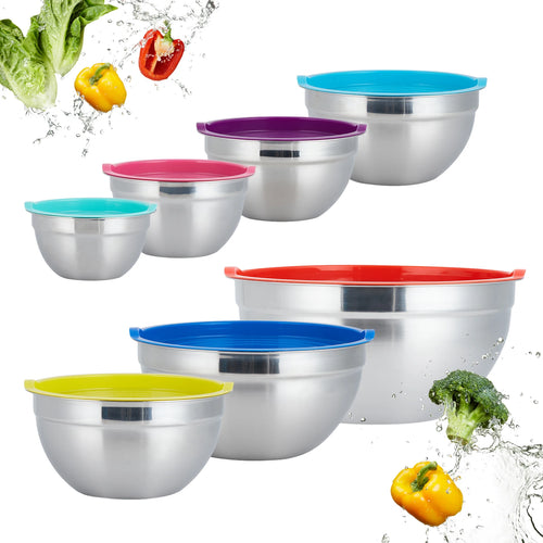 7-Piece Stainless Steel Mixing Bowl Set with Lids