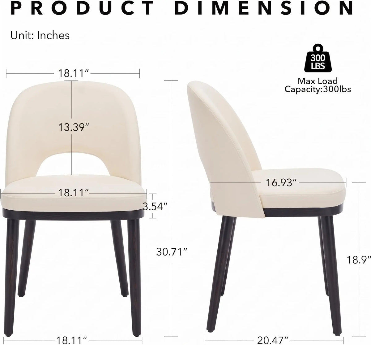 Ensemble de chaise à manger en bois rembourré