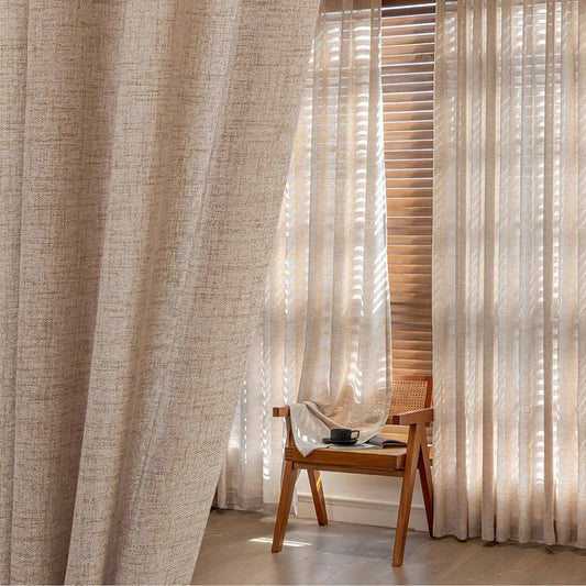 Linen-Style Sheer Curtain Panel