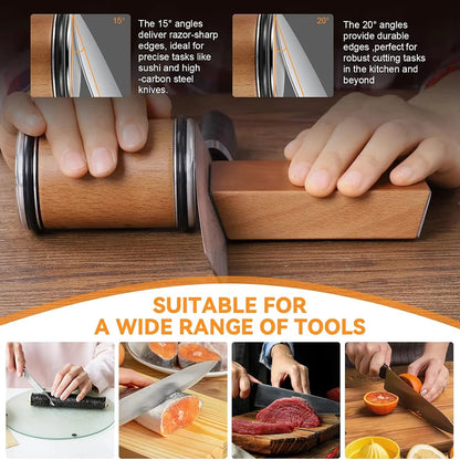 Rolling Knife Sharpener and Sharpening Stone Set