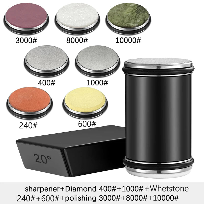 Rolling Knife Sharpener and Sharpening Stone Set