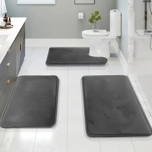 3-Piece Bathroom Mat Set