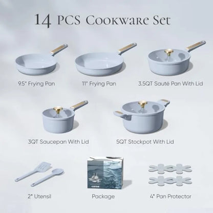 14-Piece Ceramic Nonstick Cookware Set