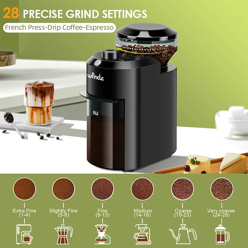 28-Setting Electric Burr Coffee Grinder