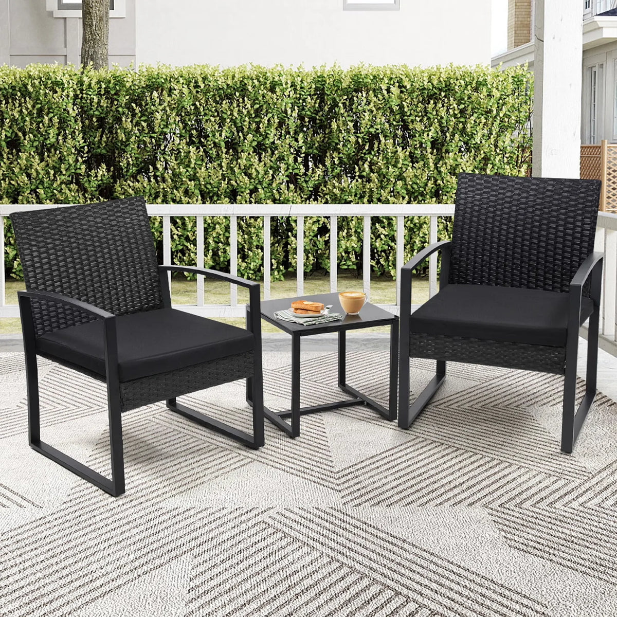 3-Piece Wicker Patio Bistro Set