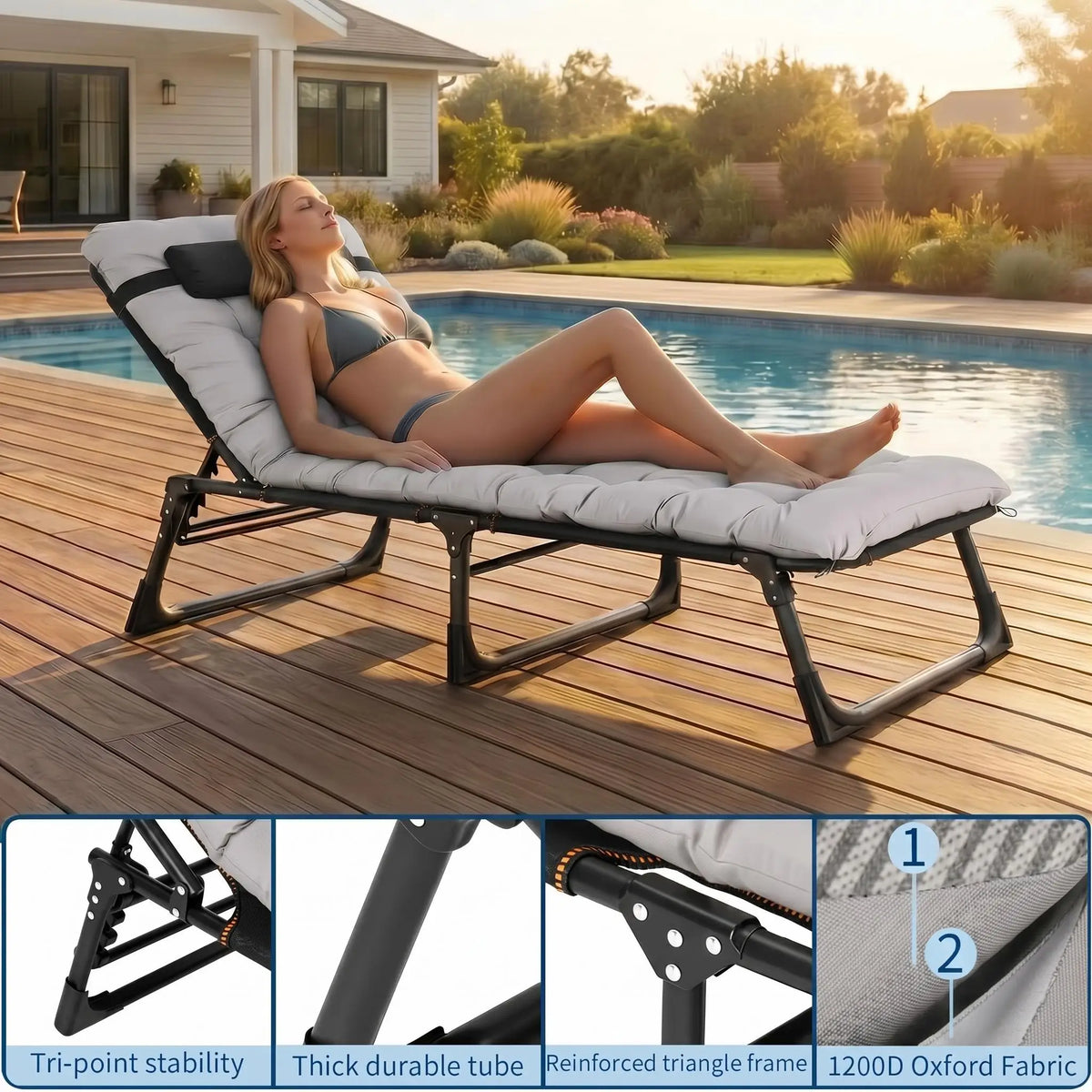 66.9–78.7-Inch Folding Camping Cot