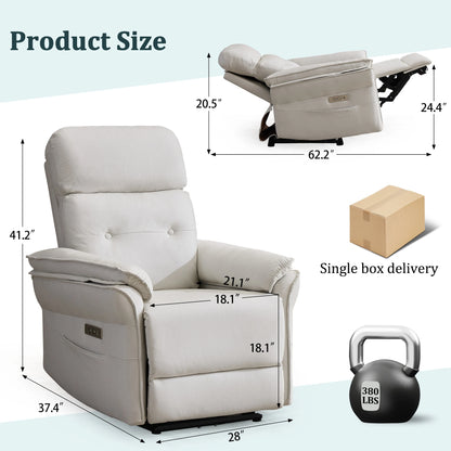 Power Recliner with USB Charging Ports