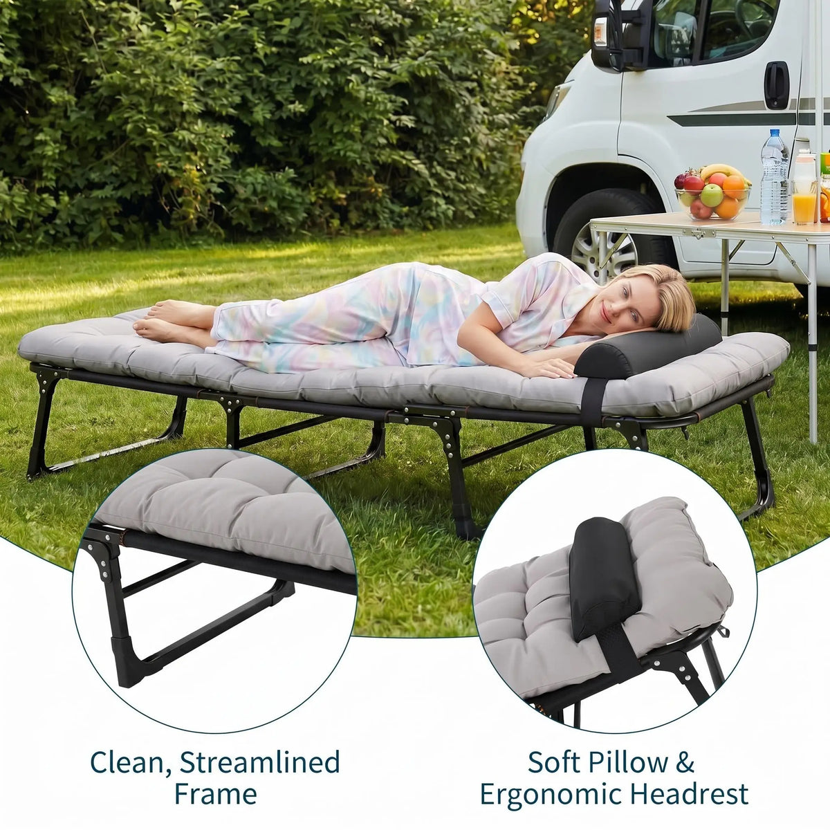 66.9–78.7-Inch Folding Camping Cot