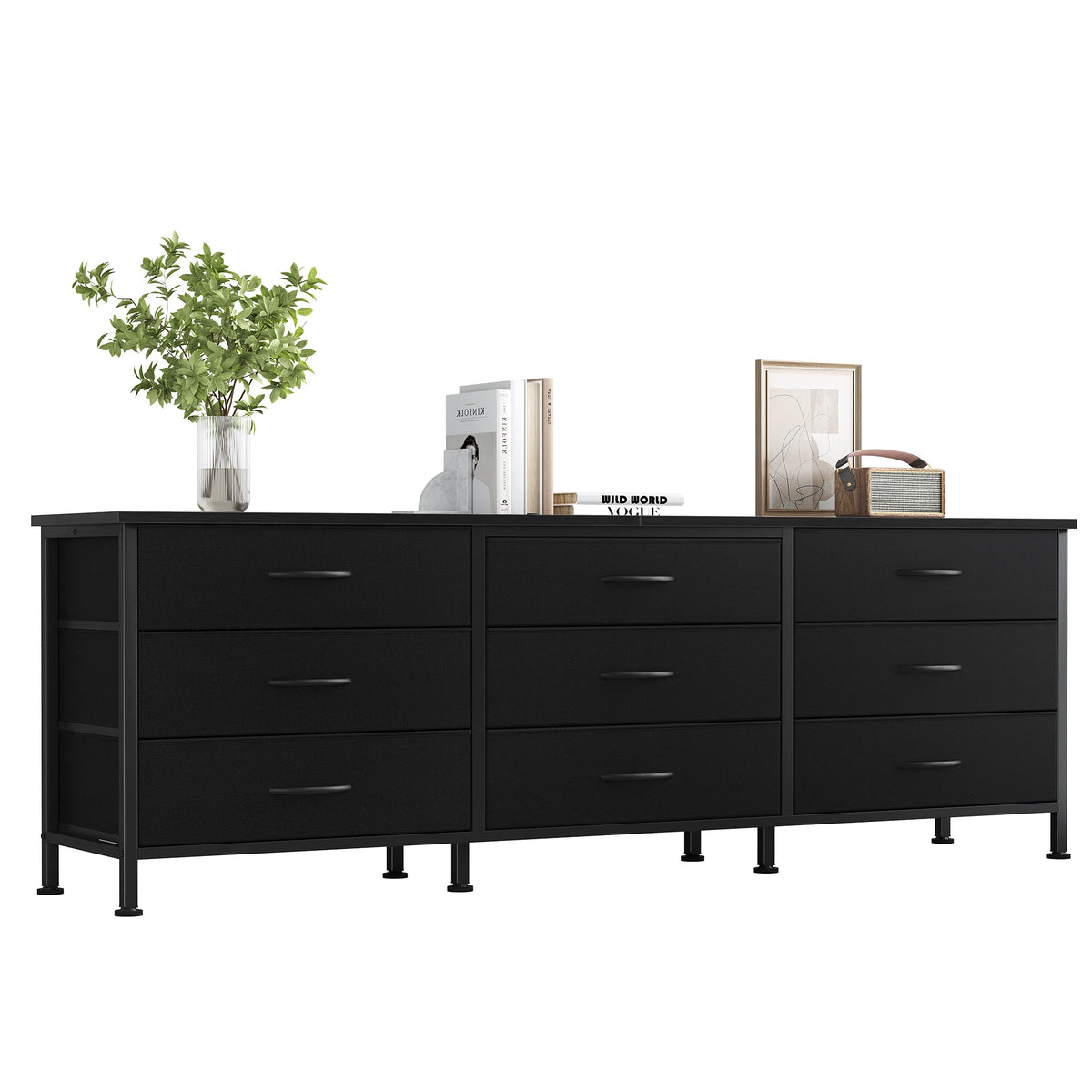 9-Drawer Fabric TV Stand