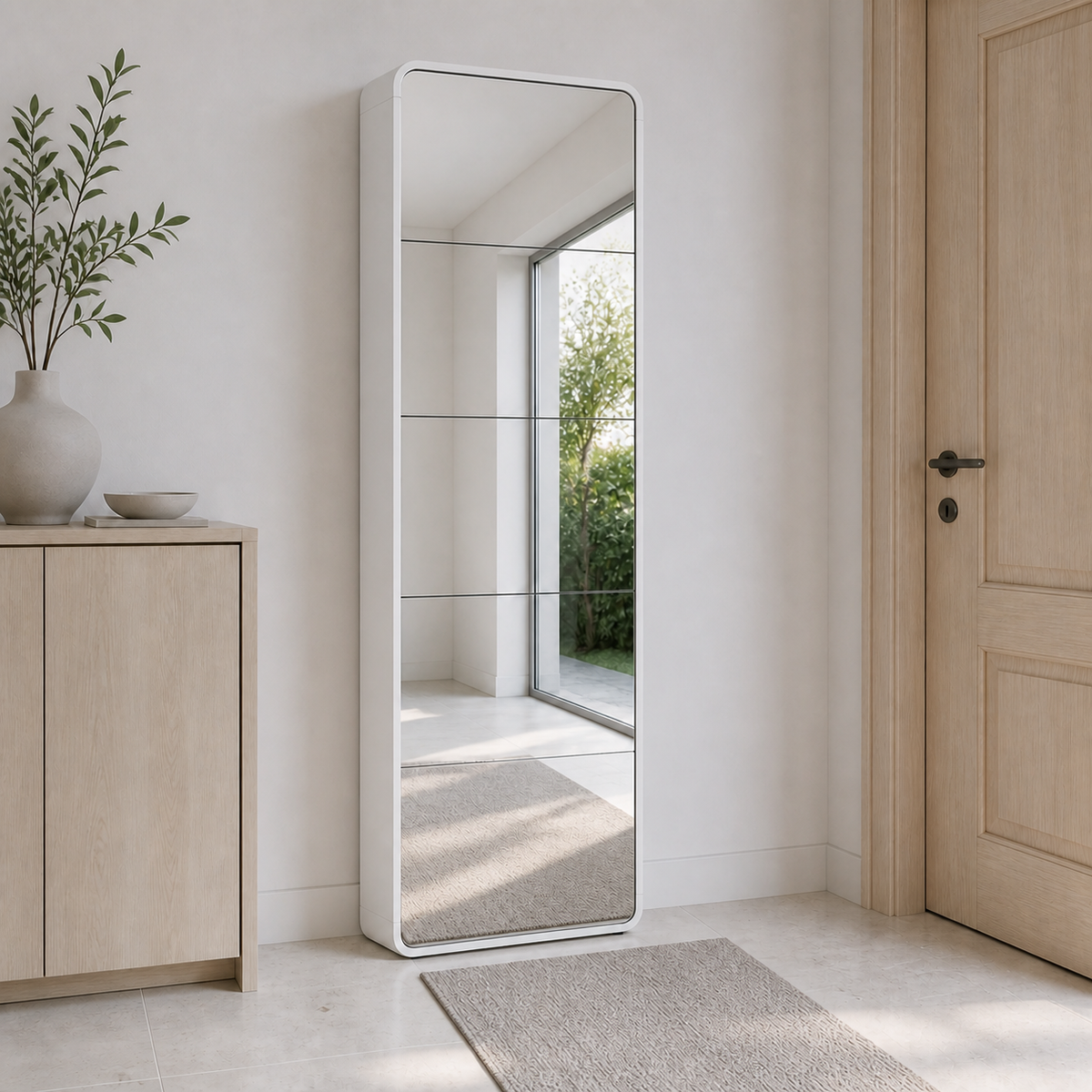 dorevanna 5 mirror shoe cabinet hero white