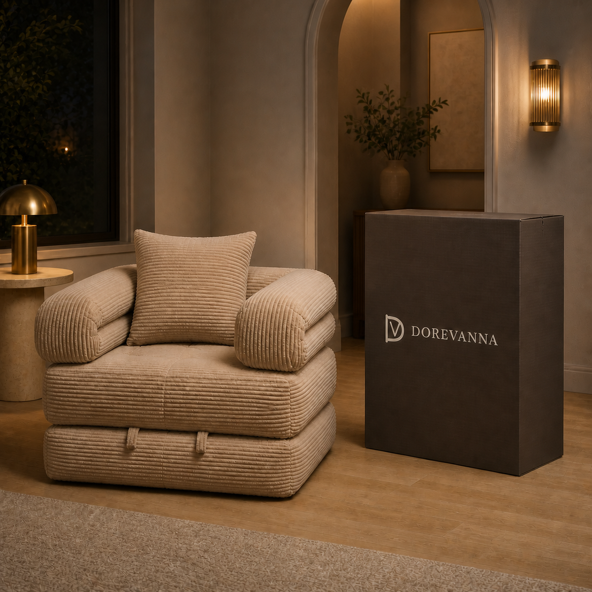 dorevanna foldable sofa bed variant beige