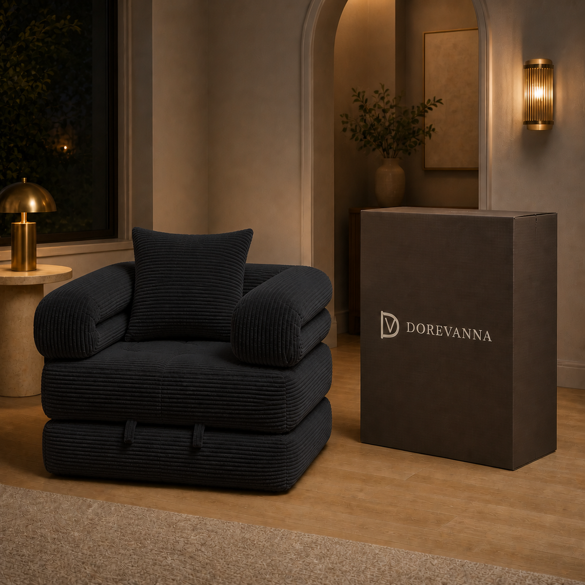 dorevanna foldable sofa bed variant black