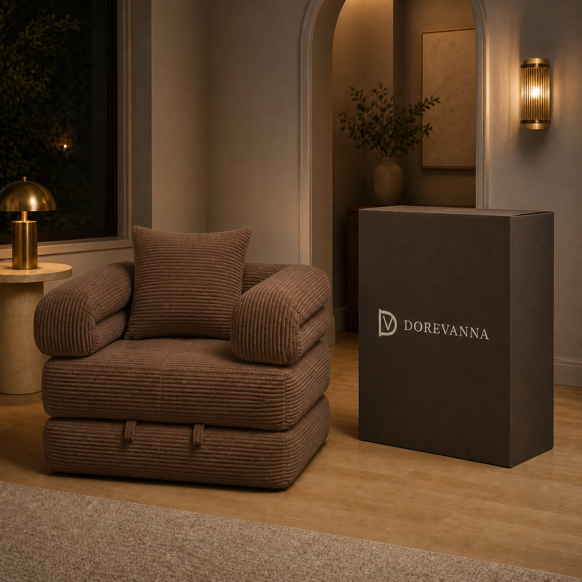 dorevanna foldable sofa bed variant brown