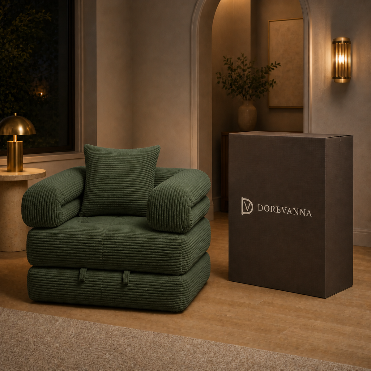 dorevanna foldable sofa bed variant green