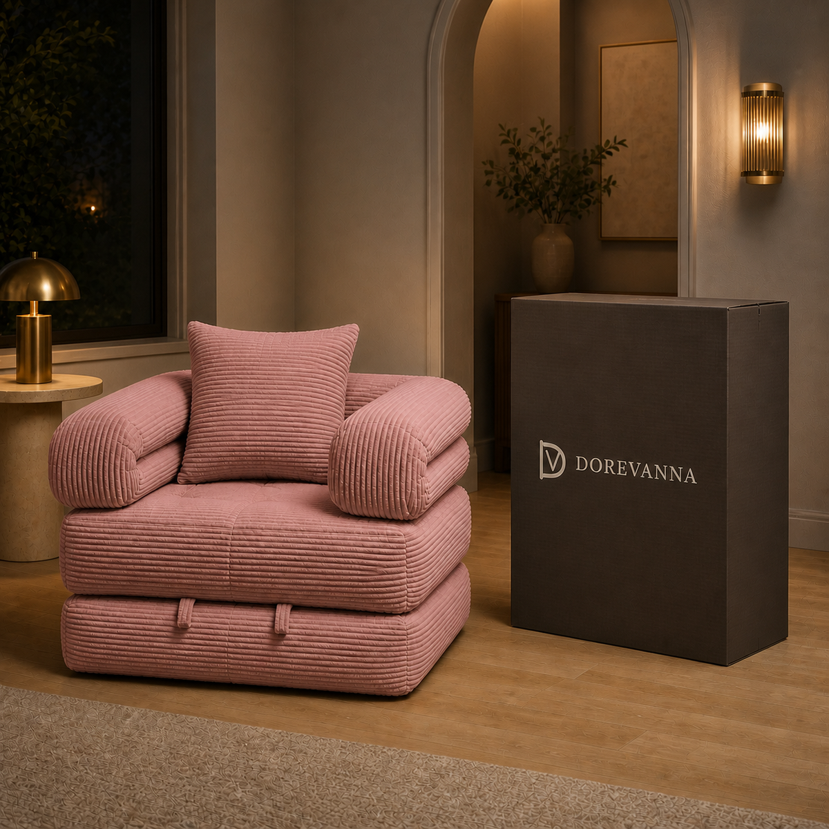 dorevanna foldable sofa bed variant pink