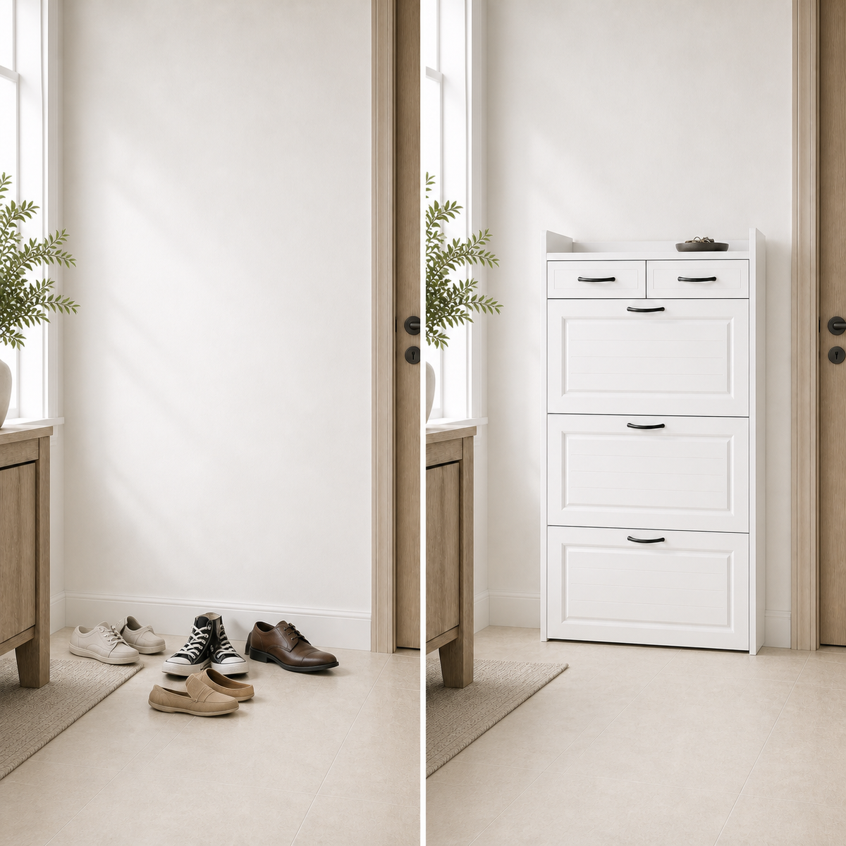 Dorevanna entryway — entryway before after
